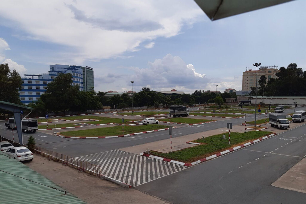 Sân sát hạch ô tô – Trường Đào tạo Lái xe Đại học An Ninh Nhân Dân - Thủ Đức